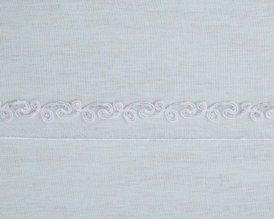 Embroidered Border Tulle Trim with Seed Beads