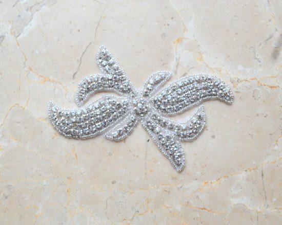 Leila Leaf Rhinestone Applique