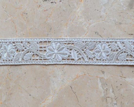 Embroidered Floral Band Trim (Iron-On)