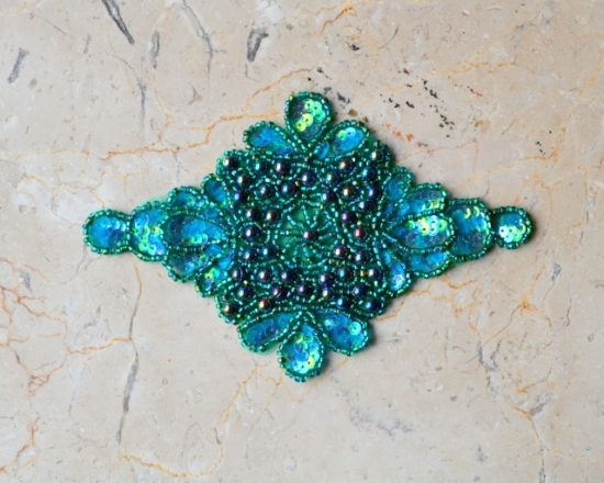 3 Variegated Beaded Fringe (Color: Iridescent Teal) - Shine Trim