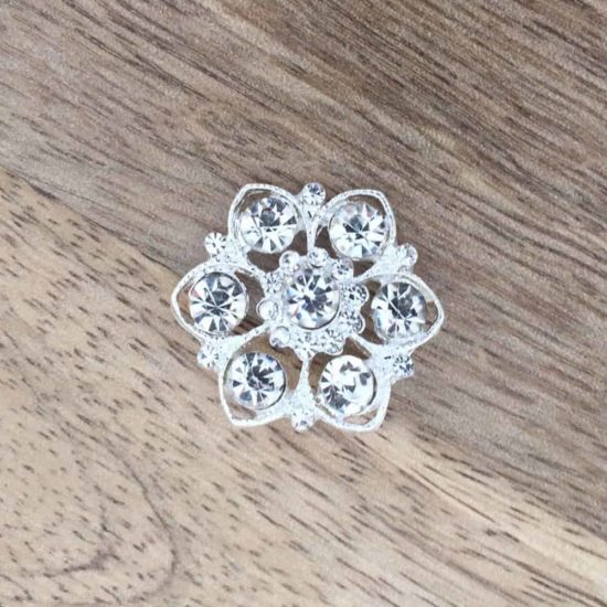 Fleur Silver Button