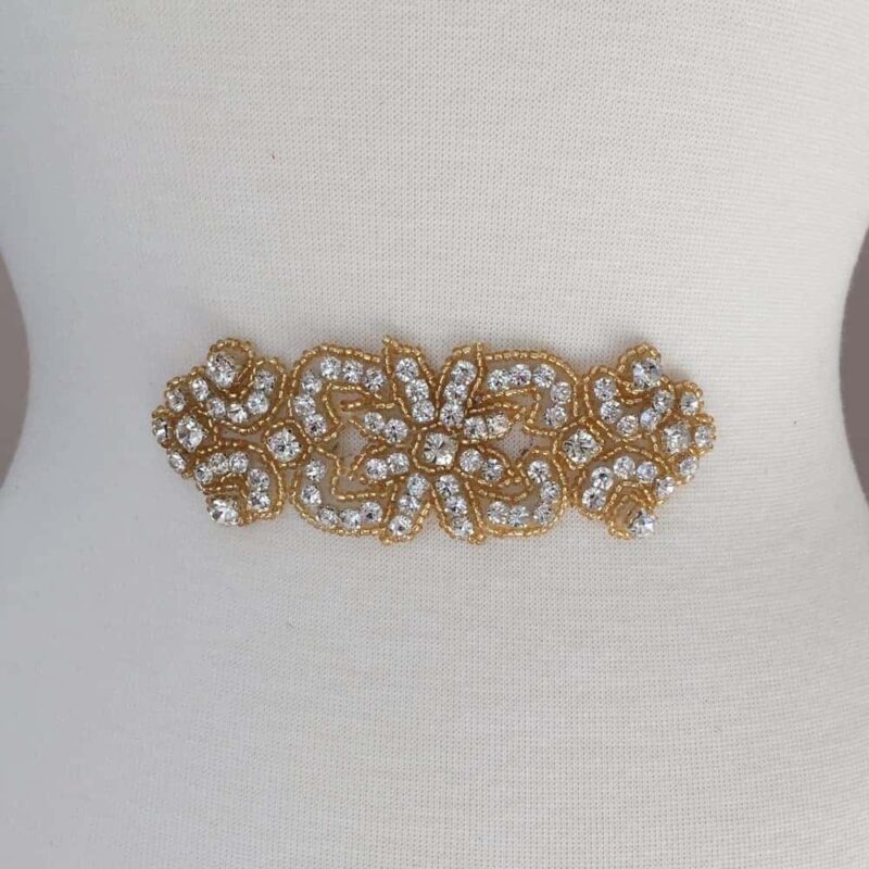 Bella Gold Emblem Rhinestone Applique Bella Gold Emblem Rhinestone Applique