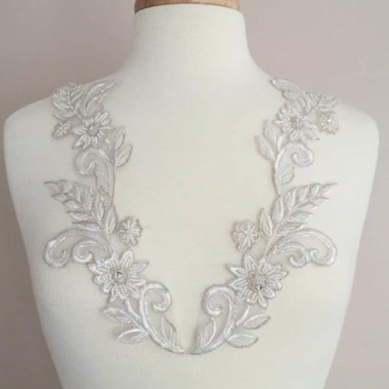 Matching Willa Embroidered Beaded Lace Applique