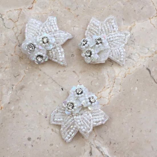 Petit Fleurs Beaded Rhinestone Applique (Set of 3)