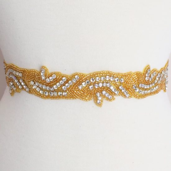 Gold Jules Rhinestone Beaded Trim