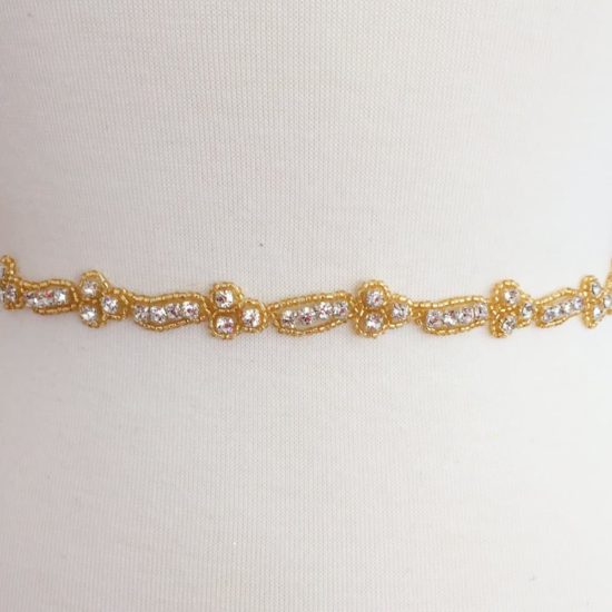 Gold Chiqui Narrow Rhinestone Trim