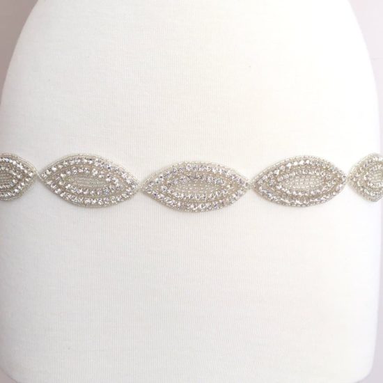 Classic Leaf Rhinestone Trim