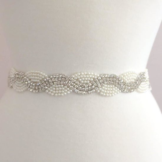 Pearl Swirl Rhinestone Trim (Iron-On)