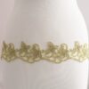 Embroidered Metallic Leaf Border Trim