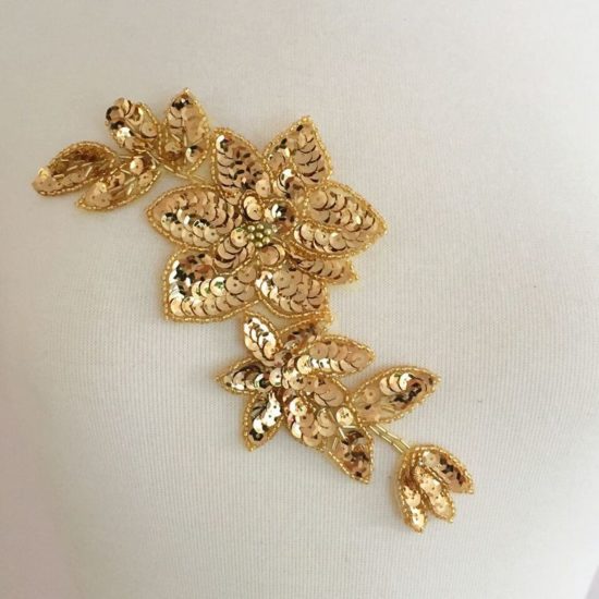 Floral Motif Sequin Applique