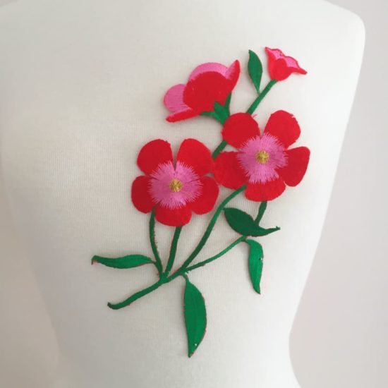 Embroidered Petunia Flower (Iron-On)