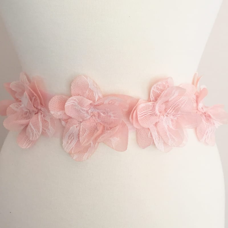 Lace Overlay Flutter Flower Trim - Shine Trim