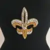 Gold AB Fleur de lis Rhinestone Applique Gold AB Fleur de lis Rhinestone Applique