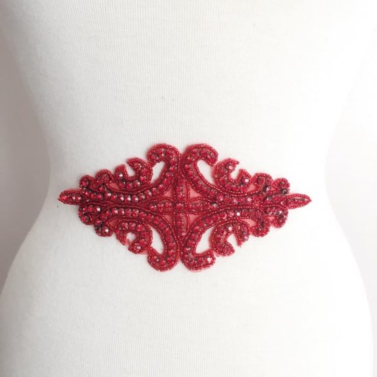 Red Large Rhinestone Emblem Applique