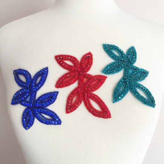 Bosca Leaf Rhinestone Applique (COLORS)