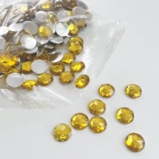 Light Topaz Round Acrylic Gem Stones 13mm (Pack of 200)