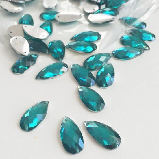 Teal Teardrop Acrylic Gem Stones 15x20mm (Pack of 200)