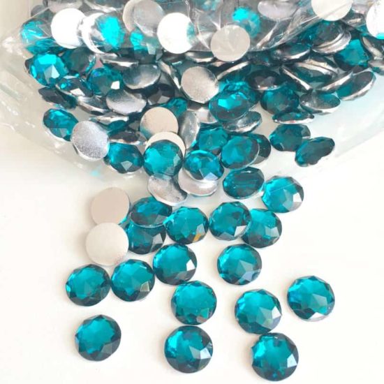 Dark Teal Round Acrylic Gem Stones 10mm (Pack of 500)