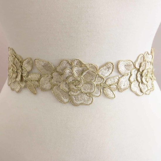 Metallic Embroidered Scroll Trim