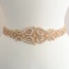 Rose Gold Champagne Peach Layla Rhinestone Belt Sash Applique