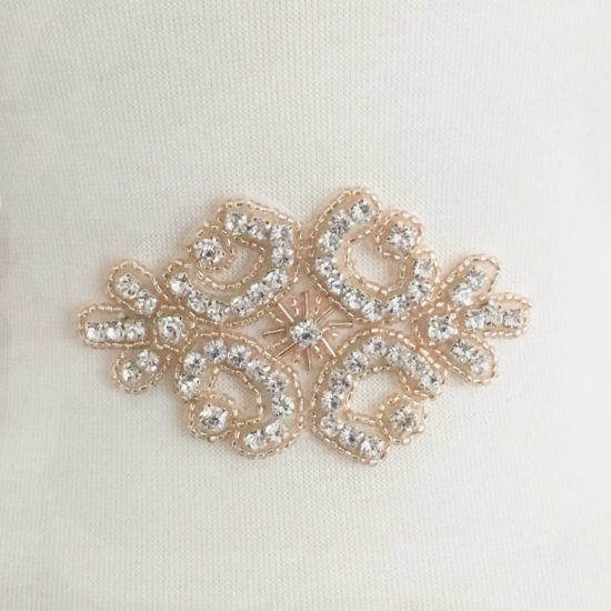 Rose Gold Champagne Madge Rhinestone Applique