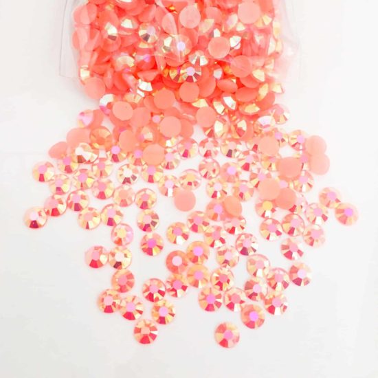 Acrylic Flatback Gem Stones (SALMON PINK AB) SS30 (PACK OF 1000)