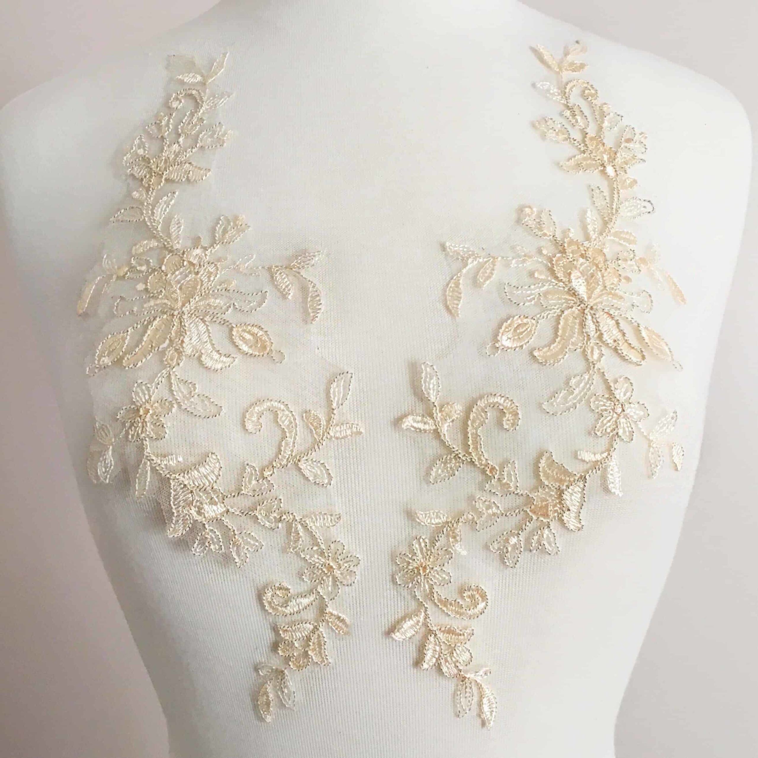 Matching Felicity Embroidered Lace Applique (SOLD AS A PAIR)