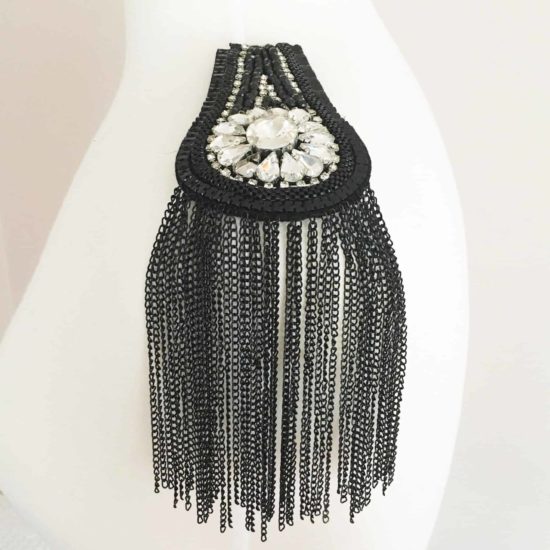 Crystal and Metal Fringe Epaulet