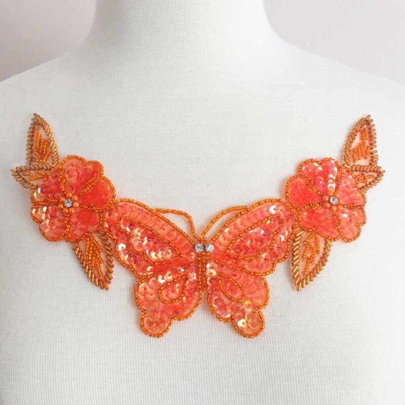 Butterfly Flower Beaded Sequin Neckpiece Butterfly Flower Beaded Sequin Neckpiece