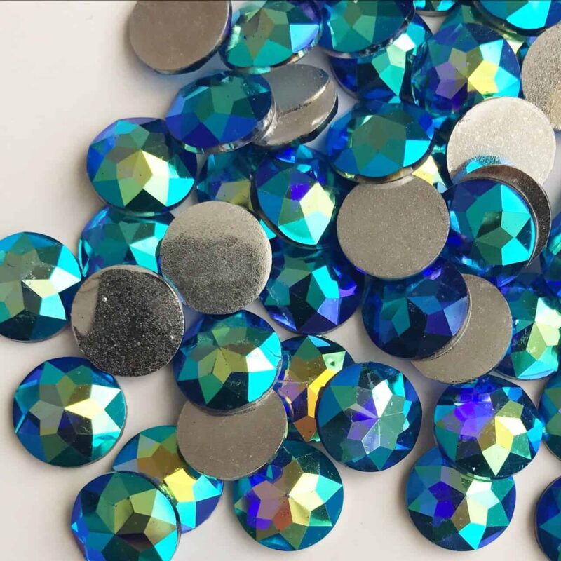 8mm Round Blue AB Acrylic Gem Stones (Pack of 500)