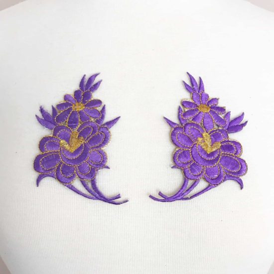 Matching Floral Embroidered Patches (SOLD AS PAIR)