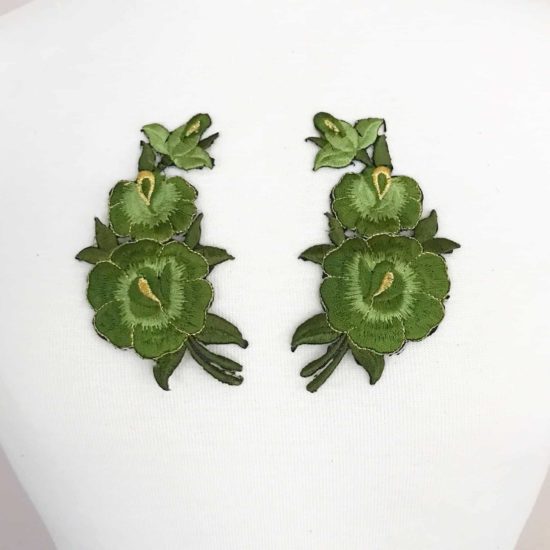 Matching Flower Embroidered Patches (SOLD AS PAIR)
