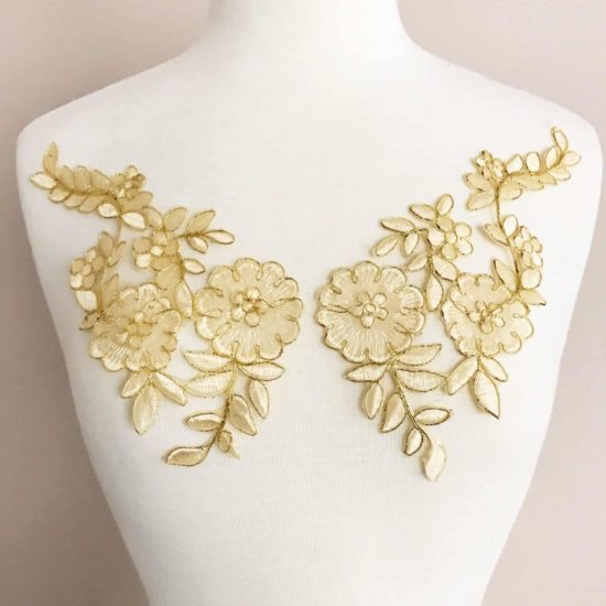 Matching Femina Floral Embroided Appliques (SOLD AS PAIR)