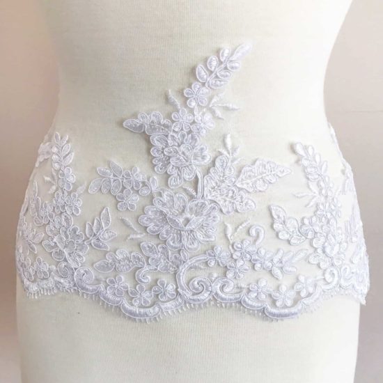 Gardenia Re-Embroidered Lace Trim