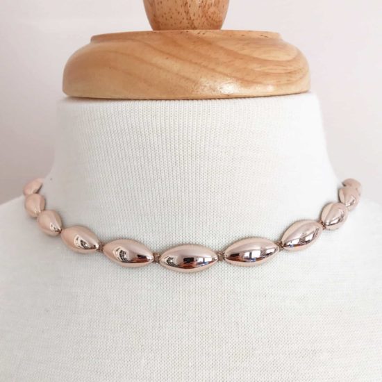 Rose Gold Oval Plastic Chain Trim