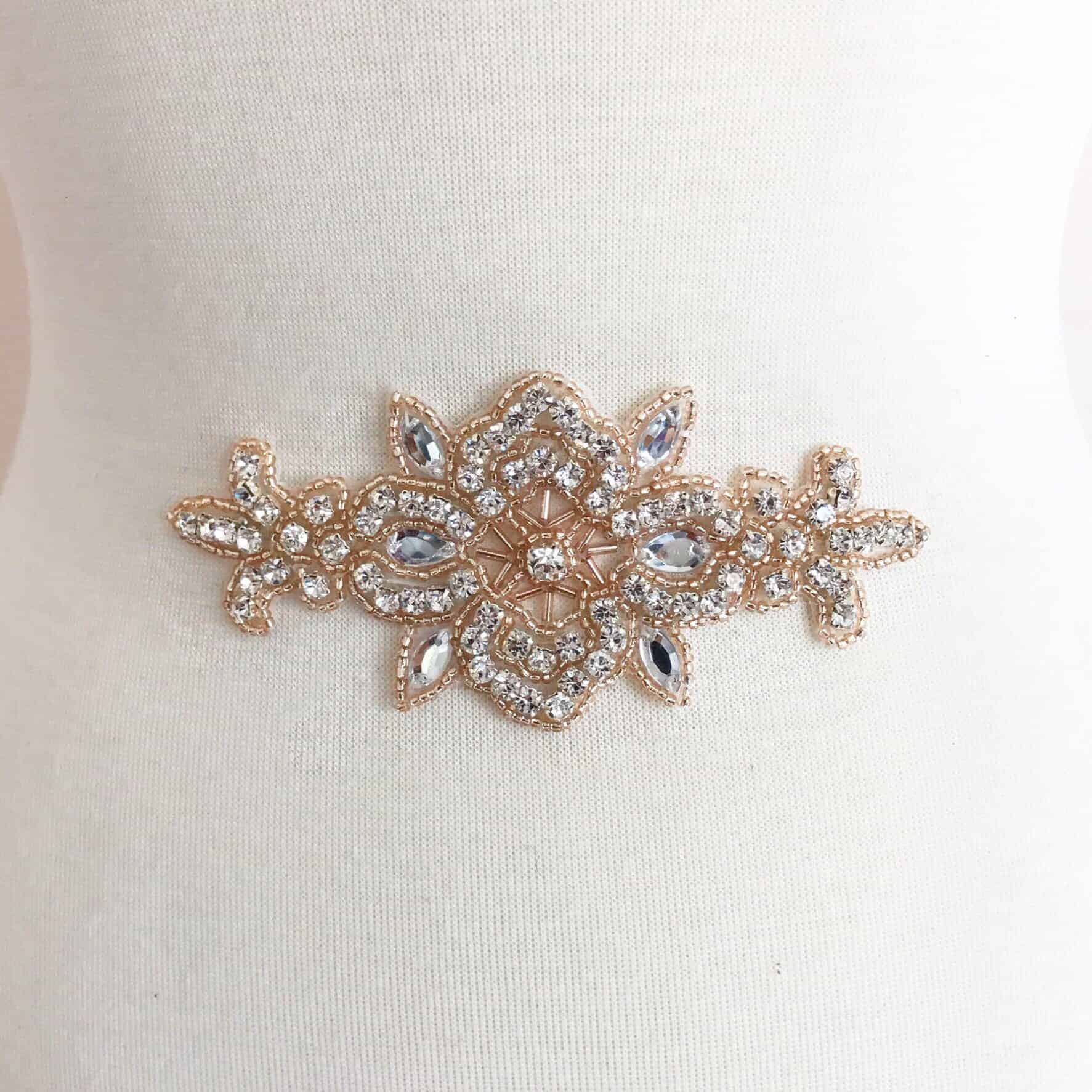 Notions Appliques & Patches Rose Gold Rhinestone Applique Rose Gold ...