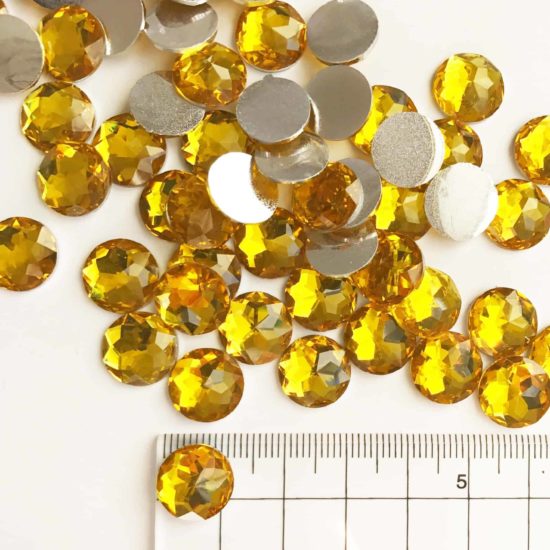 12mm Round Yellow Acrylic Gem Stones (Pack of 300)