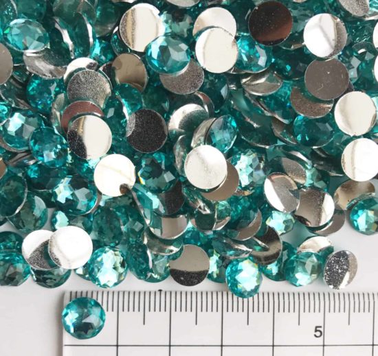 8mm Round Teal Acrylic Gem Stones (Pack of 1000)