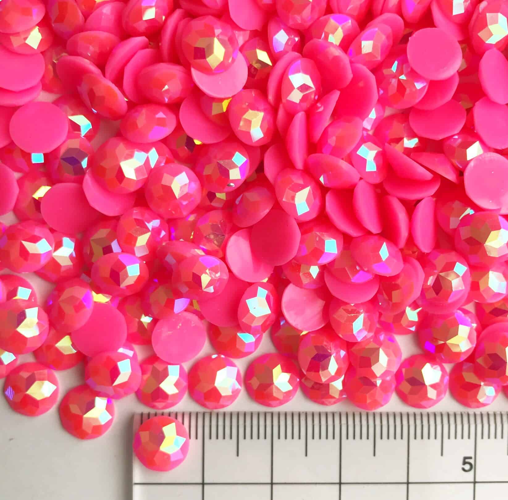 8mm Round Hot Pink AB Acrylic Gem Stones (Pack of 1000)