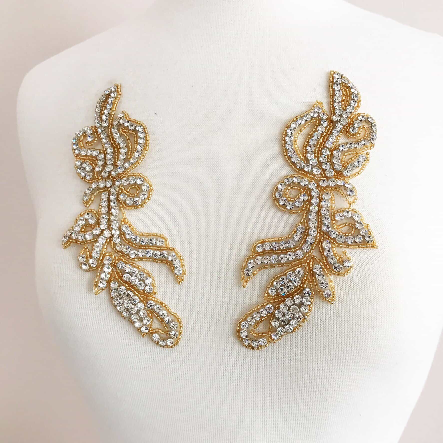 Gold Silhouette Matching Rhinestone Applique