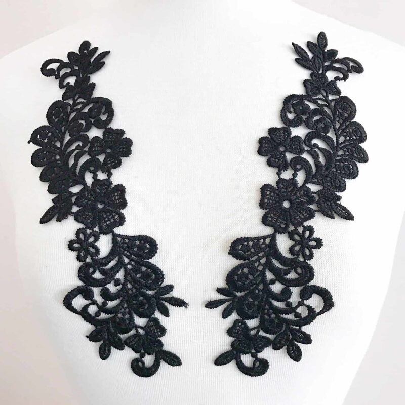 Selena Venice Lace Applique Black (SOLD AS PAIR) Selena Venice Lace Applique Black (SOLD AS PAIR)