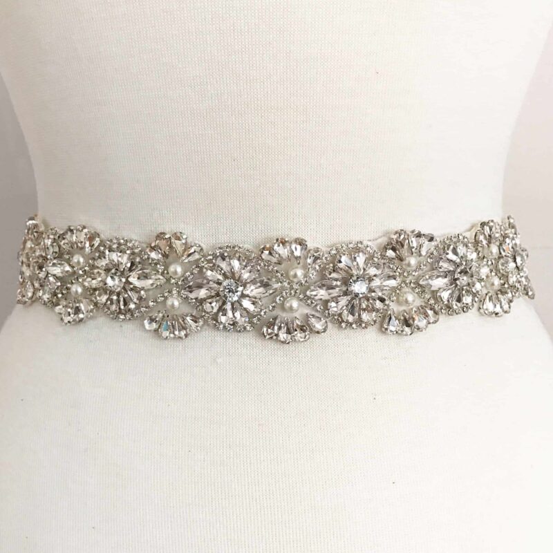 Beauty Luxe Crystal Sash Applique Beauty Luxe Crystal Sash Applique