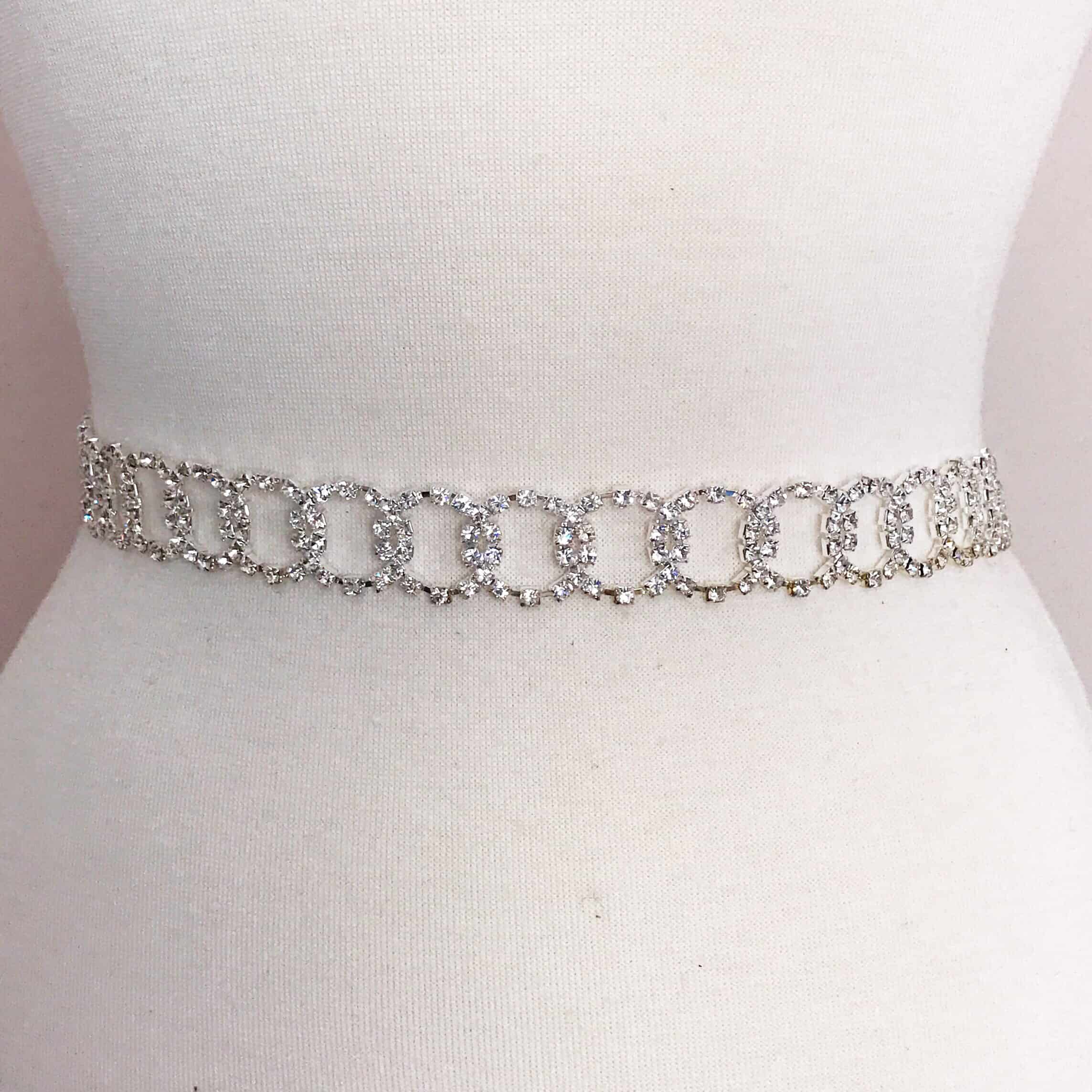 Loop de Loop Rhinestone Chain (Color: Clear/Silver) - Shine Trim