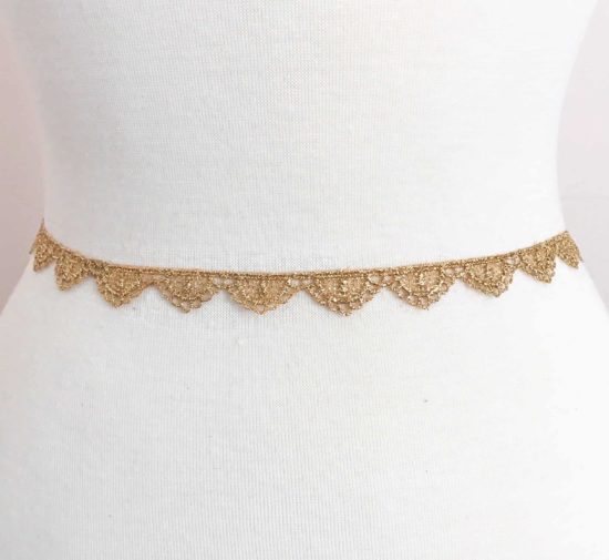 Petit Gold Metallic Scallop Lace