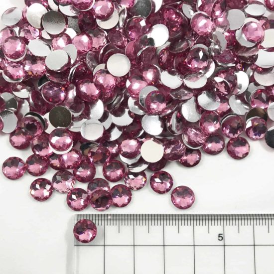 8mm Round Rose Pink Acrylic Gem Stones (Pack of 1000)