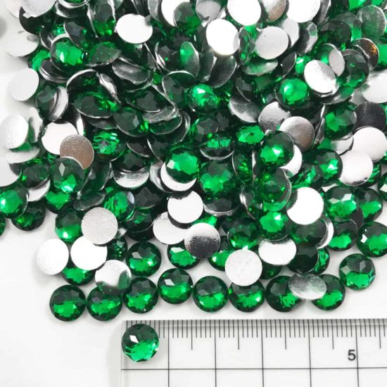 Acrylic Rhinestone Round DARK GREEN