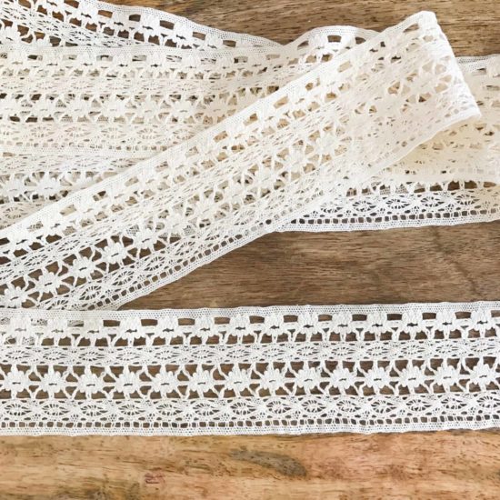 Natural Cotton Crochet Lace Border Trim (5 Yards)