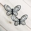 Black and Off White Sequin Butterfly Applique (Sold as set of 2) Black and Off White Sequin Butterfly Applique (Sold as set of 2)
