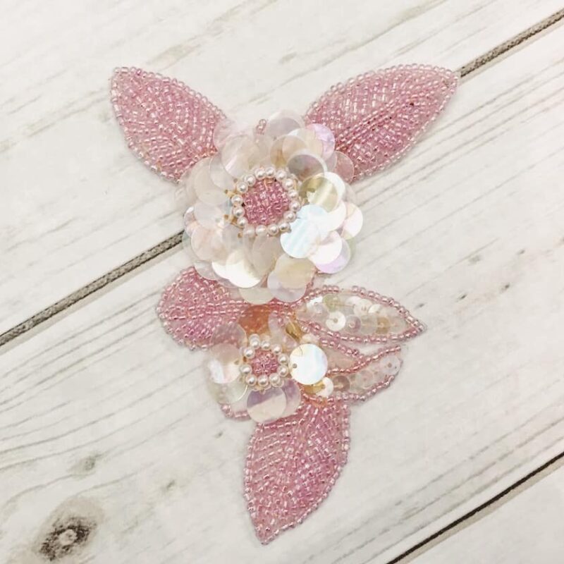 Pink Flower Motif Sequin Applique Pink Flower Motif Sequin Applique