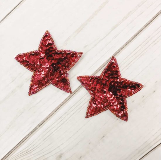Red Sequin Star (Sold as set of 2)